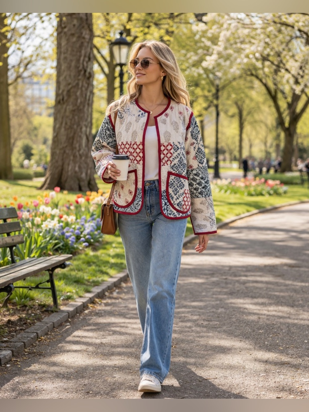 🧵 HANDMADE (by me!) Patchwork Quilted Short Jacket - SMALL/MEDIUM